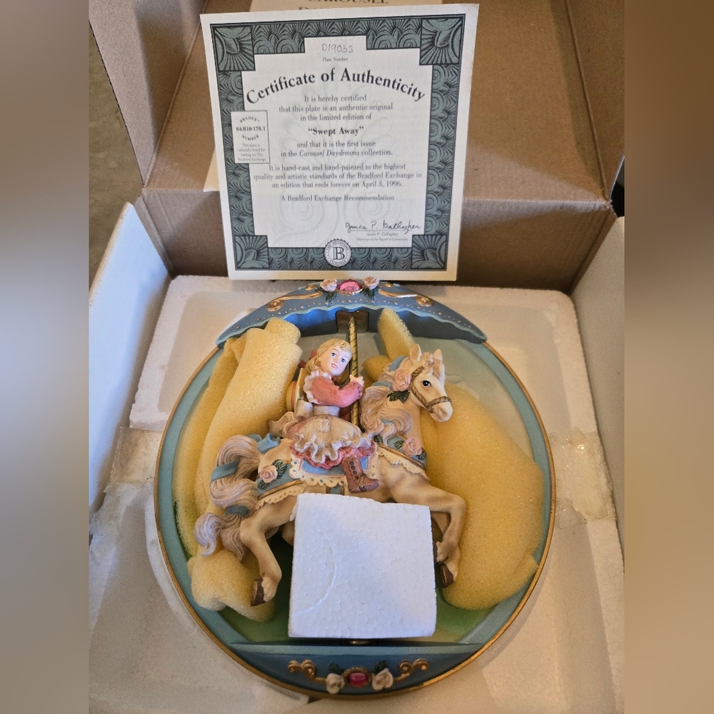 Bradford Exchange Carousel Daydreams 6 Plate Set With Certificates